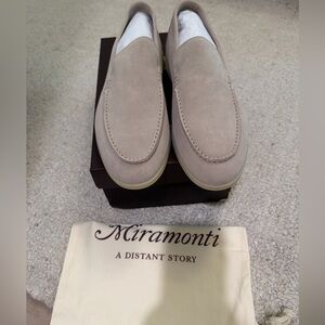 Men’s Suede Slip-On Loafers in Light Beige